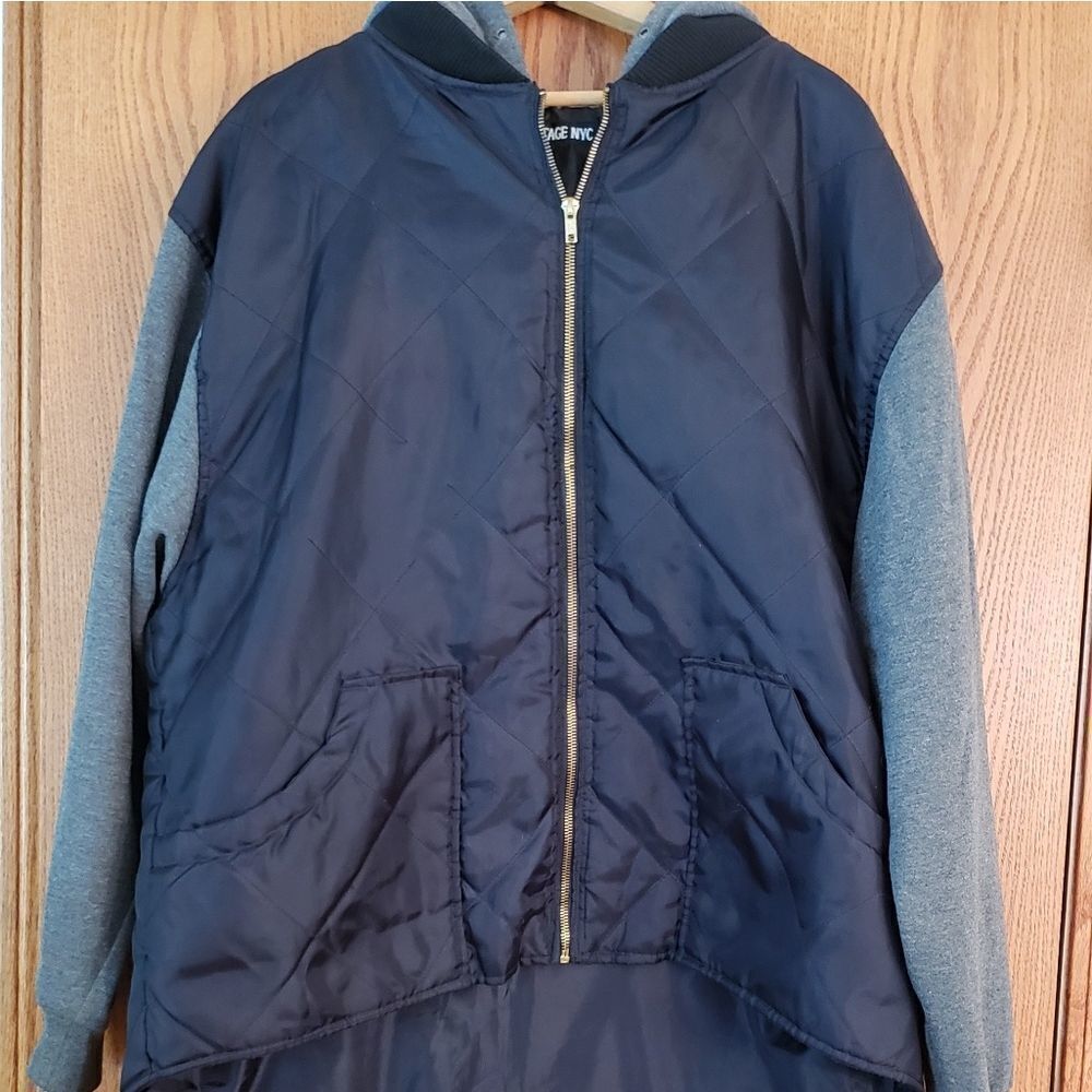 Vintage NYC Mens Lined Jacket with Hood Sz L